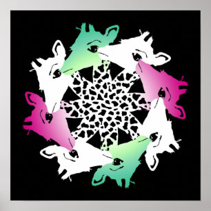 circle of giraffes poster