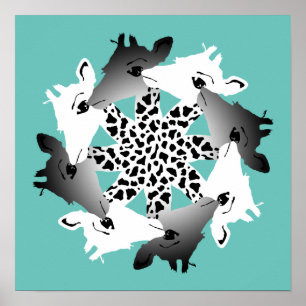 circle of giraffes poster