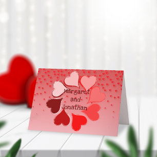 Circle Of Hearts Personalised Holiday Card