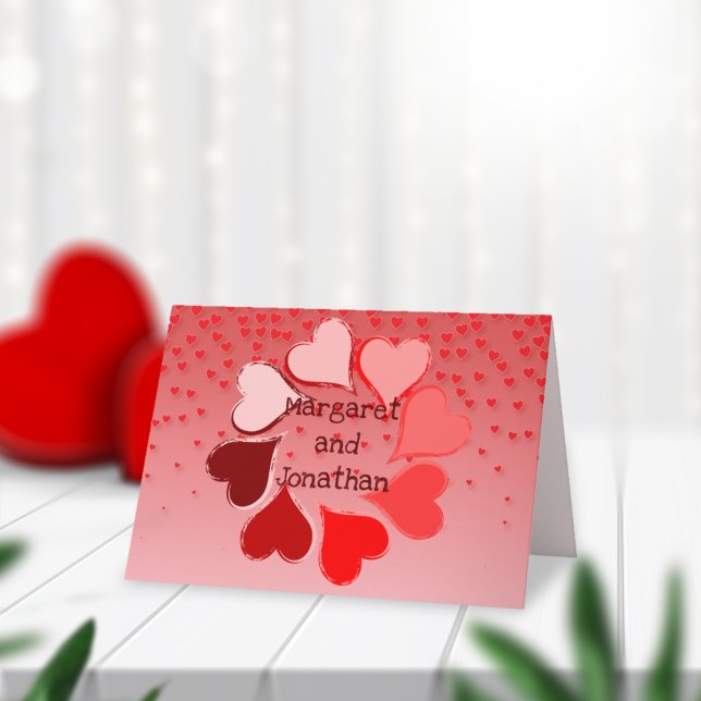 Circle Of Hearts Personalised Holiday Card (Creator Uploaded)