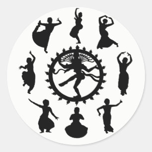 Circle of Indian Dance Classic Round Sticker