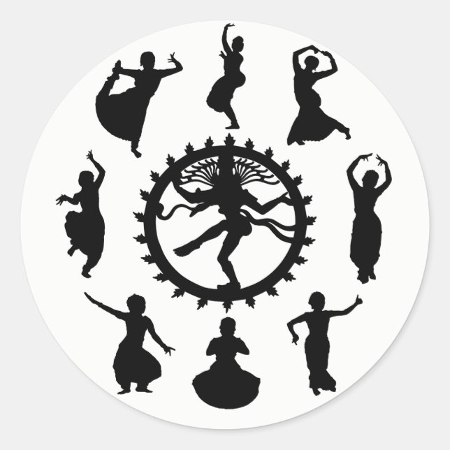 Circle of Indian Dance Classic Round Sticker (Front)