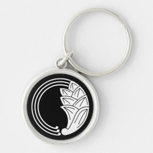 Circle of japanese ginger with vines key ring