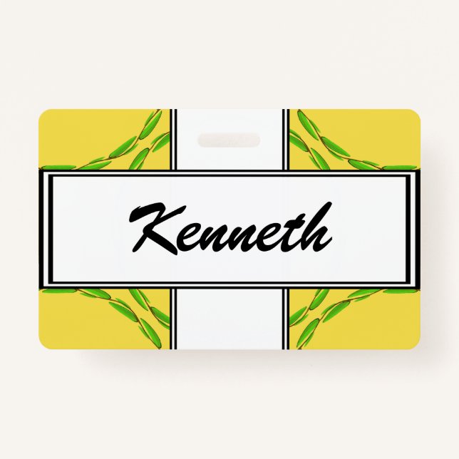 Circle of Leaves by Kenneth Yoncich ID Badge (Front)