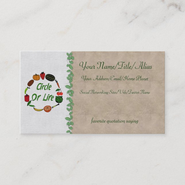 Circle Of Life Business Card (Front)