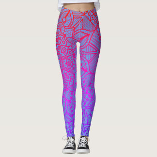 Circle of Life Mandala Neon Boho Leggings