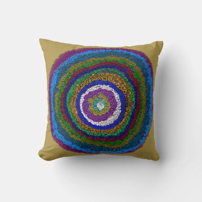 Circle of Life Multicolor Throw Pillow (Front)