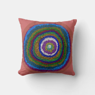 Circle of Life Multicolor Throw Pillow