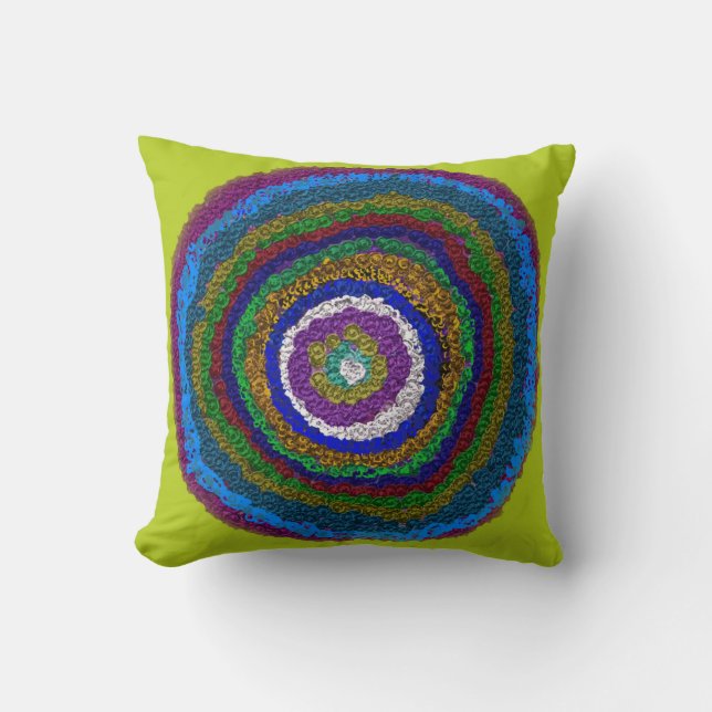 Circle of Life Multicolor Throw Pillow (Front)