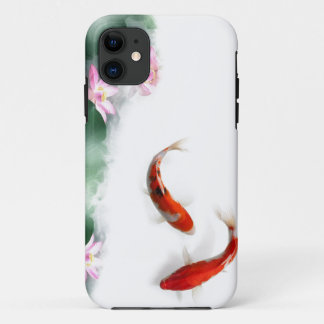 Circle of Life Oriental Zen Feng Shui Koi & Lotus iPhone 11 Case