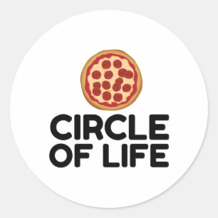 CIRCLE OF LIFE PIZZA CLASSIC ROUND STICKER
