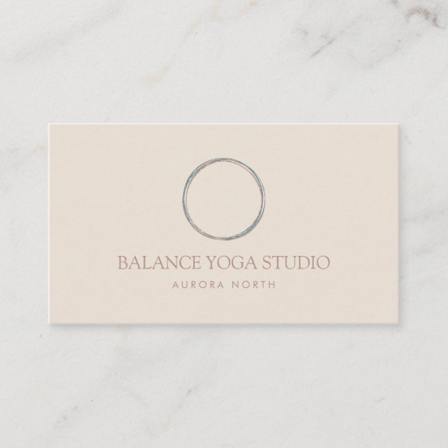 Circle of Life Symbol Yoga Instructor Customised Business Card (Front)