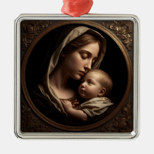 “Circle of Light: Madonna and Child”Ornament Metal Metal Tree Decoration