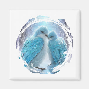 *~* Circle of Love Birds AP54 Art Winter Magnet