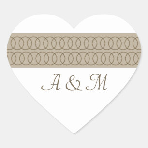 Circle of Love Monogram Heart Stickers