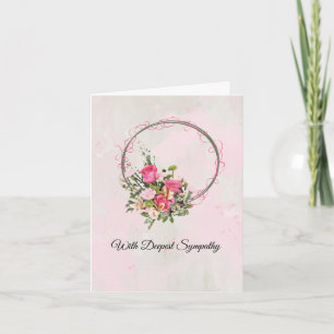 Circle of Love Sympathy Pink Rose Wreath Card