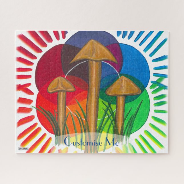 Circle of Mushrooms - Acrylic Painting Jigsaw Puzzle (Horizontal)