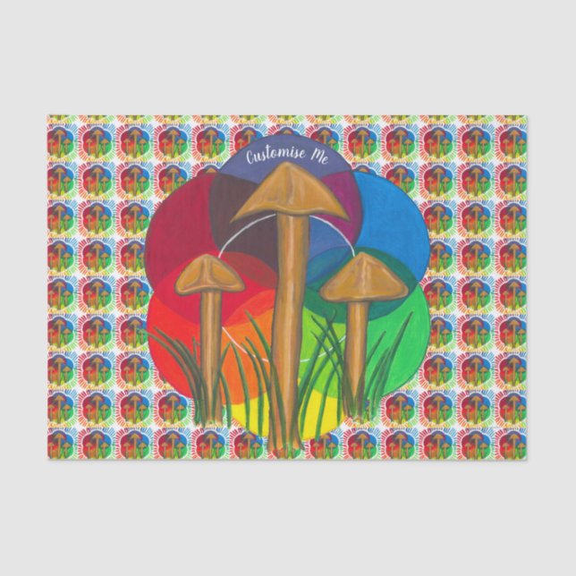 Circle of Mushrooms - Acrylic Painting Tissue Paper (Front)