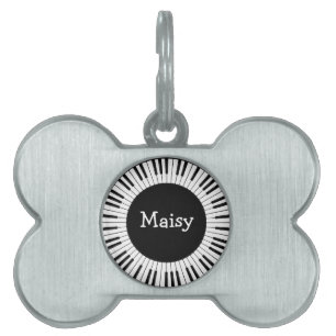 Circle of Piano Keys Design Pet Tag