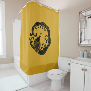 Circle of rainy dragon shower curtain