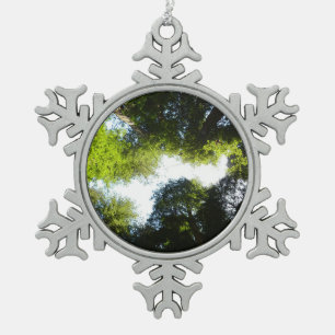 Circle of Redwood Trees at Redwood National Park Snowflake Pewter Christmas Ornament