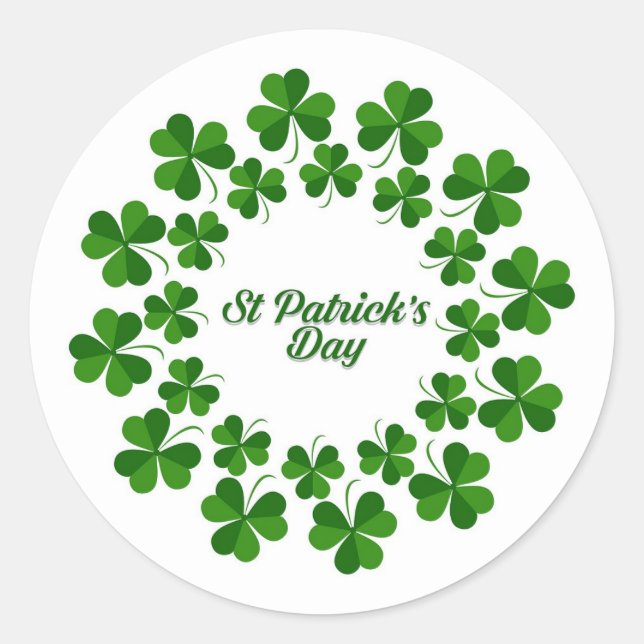 Circle Of Shamrocks Sticker (Front)