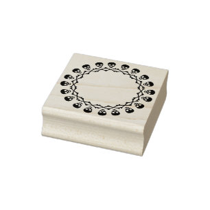 Circle of skulls silhouette art stamp