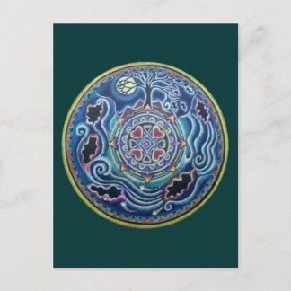 Circle of the Seasons- Fall Equinox Mandala Postcard