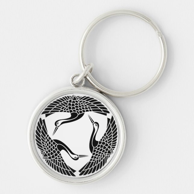 Circle of three cranes key ring (Front)