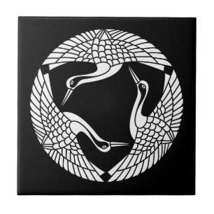 Circle of three cranes tile
