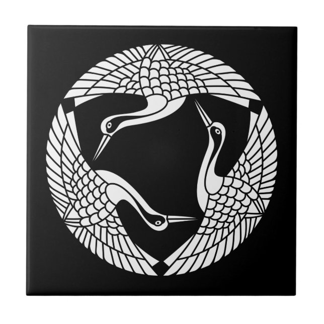 Circle of three cranes tile (Front)