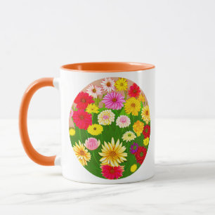 Circle of Wild Flowers, Red and Yellow Mug