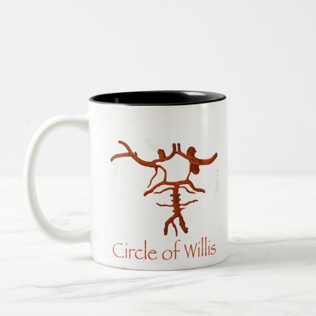 Circle of Willis Brain Anatomy Neuro Two-Tone Coffee Mug (Left)