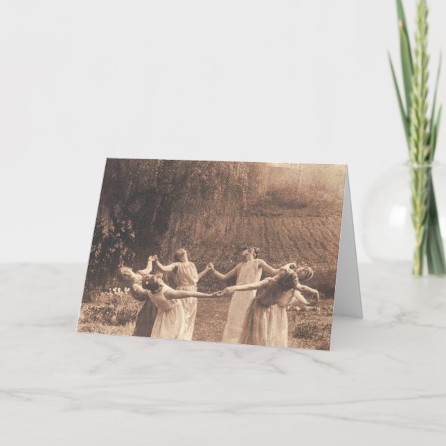 Circle Of Witches Vintage Women Dancing Card (Front)