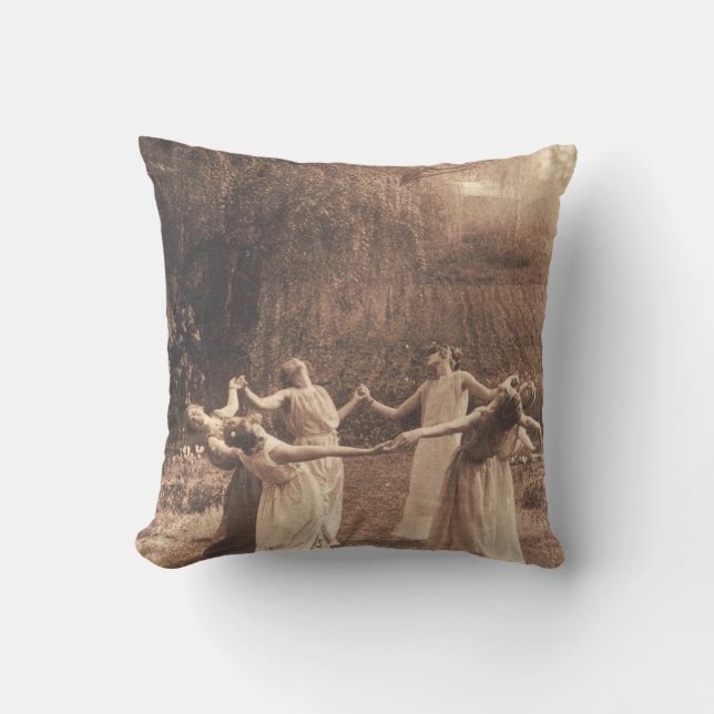 Circle Of Witches Vintage Women Dancing Cushion (Front)