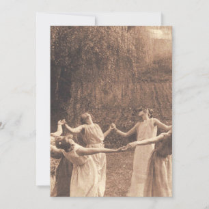 Circle Of Witches Vintage Women Dancing Invitation