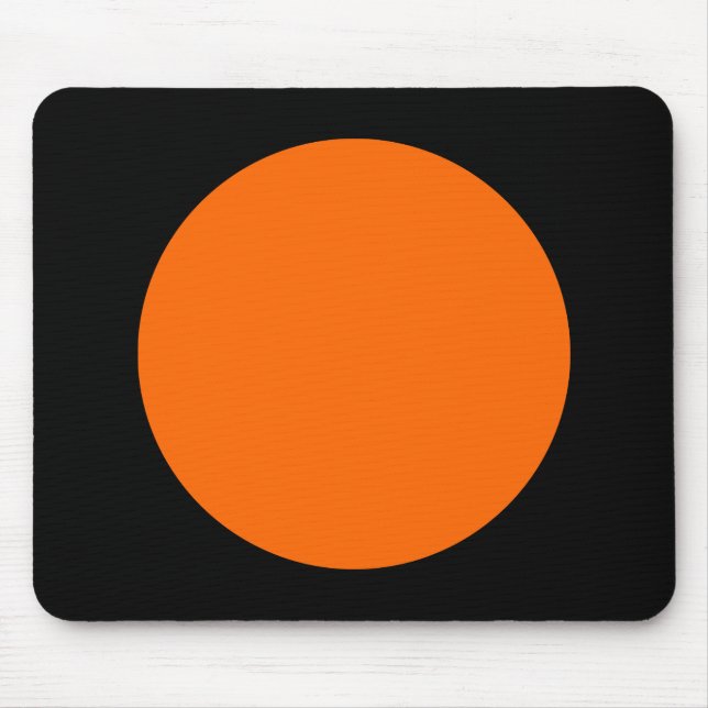 Circle - Orange and Black Mouse Mat (Front)