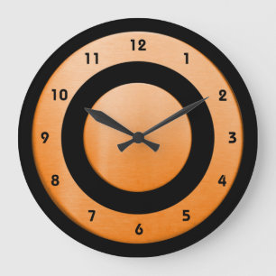 Circle-orange-black - Wall Clock