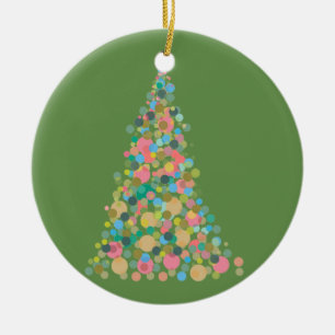 Circle Ornament Holiday tree - abstract dot art
