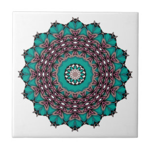 Circle ornamental abstract mandala decoration prin tile