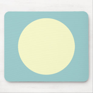 Circle - Pale Yellow and Lt Blue Green Mouse Mat