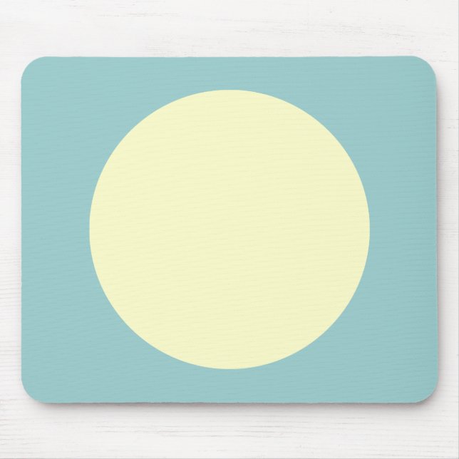 Circle - Pale Yellow and Lt Blue Green Mouse Mat (Front)