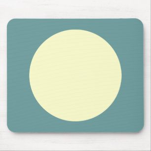 Circle - Pale Yellow and Ocean Green Mouse Mat