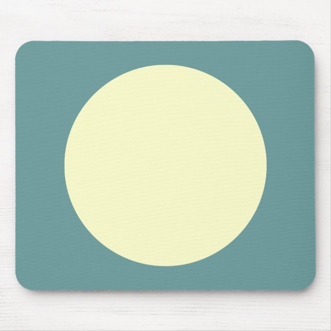 Circle - Pale Yellow and Ocean Green Mouse Mat (Front)