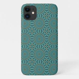 Circle Pattern ın Turquoise and Teal iPhone 11 Case