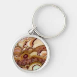 Circle Pattern Of Onyx Stone Key Ring