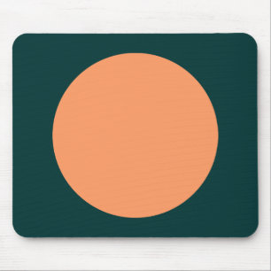 Circle - Peach with Dk Green Mouse Mat