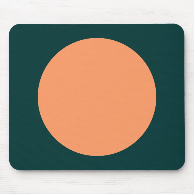 Circle - Peach with Dk Green Mouse Mat (Front)