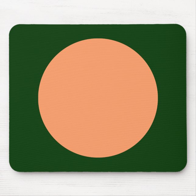 Circle - Peach with Dk Green Mouse Mat (Front)