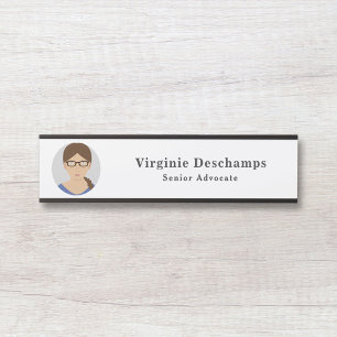 Circle Photo Employee Office Door Sign